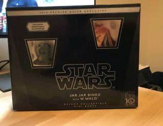 Star Wars Jar Jar Binks With W.  Wald Deluxe Collectible Mini Bust Holiday 26/600
