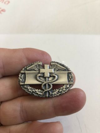 Vintage Sterling Silver Wings / Cross Combat Medic Badge / Pin