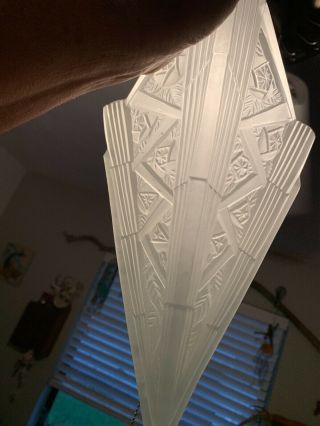 Antique Art Deco Slip Glass Shades For Chandelier / Sconces Pair 2 Pc