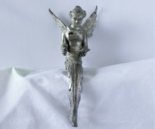Antique 19th Century White Metal Angel/cherub Figurine Clock Topper/salvage