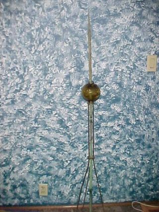 Old Copper Lightning Rod With Glass Ball