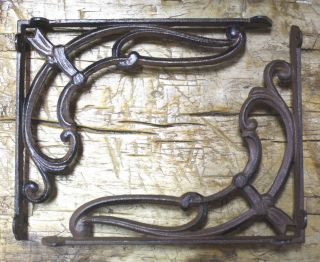 8 Cast Iron Antique Style Victorian Scroll Brackets Garden Braces Shelf Bracket