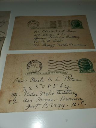 WWII Letter 82nd Airborne 319th Glider Artillery wounded Normandy 3