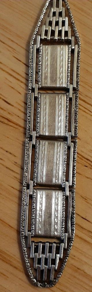 Vintage Art Deco 800 Silver Watch Fob Pendant Engraved Sterling Early 20th C. 2
