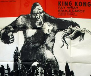 Vintage 1960s KING KONG Movie Poster Film sci - fi science fiction art 2