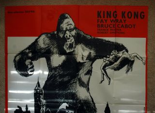 Vintage 1960s KING KONG Movie Poster Film sci - fi science fiction art 3