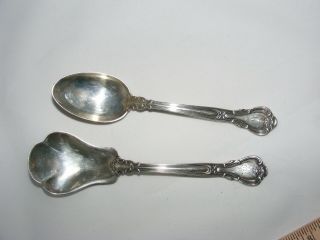 Gorham CHANTILLY Sterling Silver Antique Set 5 Tea & Sugar Spoons Monogram ' M ' 3