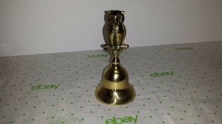 Brass Owl Bell Made In England Vintage Mid Century Home Decor