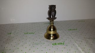 Brass Owl Bell Made in England Vintage Mid Century Home Decor 3