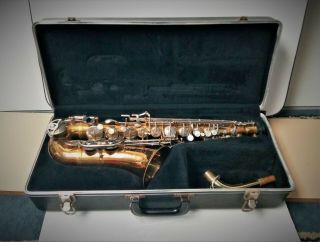 Vintage Selmer Bundy Ii Alto Saxophone With Hard Shell Case For Repair