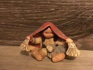 Retired 1994 Enesco " Brothers Of The Earth " Friends Of The Feather Figurine