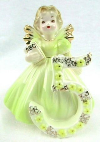 Vintage Josef Originals 5th Birthday Angel Figurine Girls Through The Years