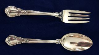 S21 Sterling Silver.  925 Gorham Chantilly Serving Fork & Spoon