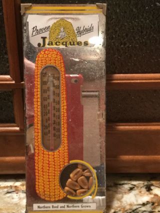 Advertising Thermometer Jacques Seed Corn,  Newton,  Iowa,  Mirror Sign Advertising