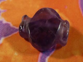 Ancient Pyu Purple Amethyst Collar Shape Bead Exceptional 8 By 7.  2 By 3.  3 Mm