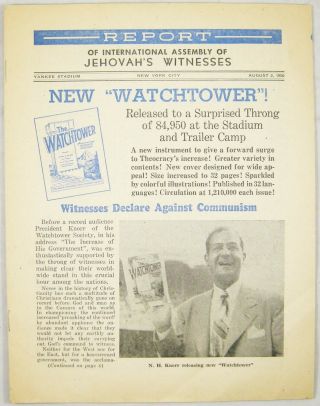 1950 Convention Report Aug 2 Watchtower Knorr Watchtower Jehovah
