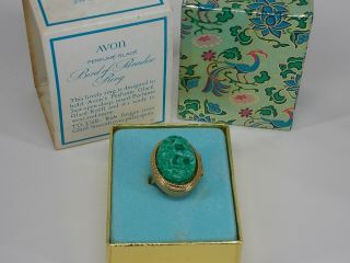 Avon Bird Of Paradise Ring With Glace Adjustable Ring Vintage 1970