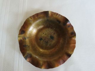 Avon Coppersmith Brass Spun - Hand Hammered Tray 3 " Round,  Vintage