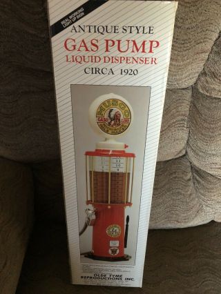 Antique Style Gas Pump Liquid Dispenser Roar With Gilmore Jolly Good