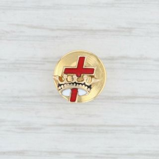 Knights Templar Cross & Crown Lapel Pin - 14k Gold Pin Masonic Tie Tack
