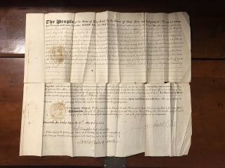 Recolutionary War Soldiers Military Tract Land Deed 1824 Signed By Ny Gov Yates.