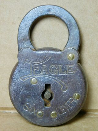 Vintage Eagle Six Lever Padlock No Key