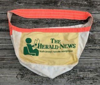 Vintage Herald News Newspaper Canvas Shoulder Bag Tote Jersey Cool