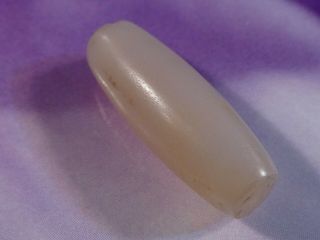 Ancient Asia Minor Mesopotamian Chalcedony Agate Tube Bead Perfect 20 By 7.  2 Mm