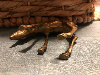 Vintage Mid Century Brass Deer Reindeer Doe 3” 4.  25” Shelf Decor 3