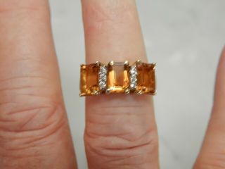 A Stunning 9 Ct Gold Fire Opal And White Stone Cluster Ring