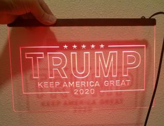 Donald Trump 2020 Neon Sign (red,  Blue,  White,  Yellow,  Purple,  Green Or Orange)