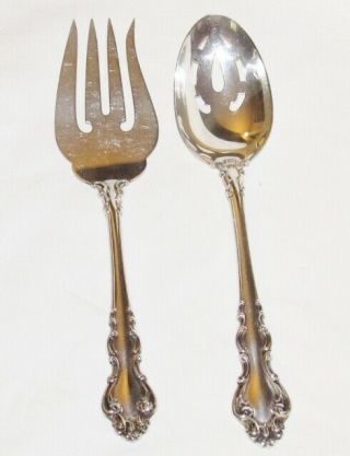 Reed & Barton Sterling Silver Spanish Baroque Meat Fork & Serving Spoon 175 Gms