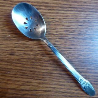1847 Rogers Bros Is Silverplate First Love - 1 Slotted 6 Inch Sifter/berry Spoon