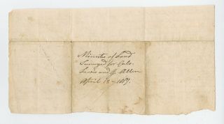 1817 Alfred Maine Land Survey for JOTHAM ALLEN,  COL.  DANIEL LEWIS,  SHAW,  SAYWARD 2