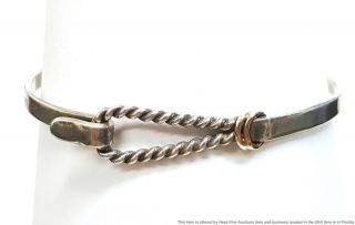 Vintage 1960s Tiffany Co 14k Gold Sterling Silver Twisted Rope Bangle Bracelet