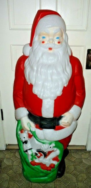 Vtg Empire 46 " Santa Claus Toy Bag Blow Mold Light Outdoor Christmas Blowmold