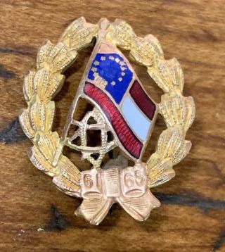 United Daughters Of The Confederacy Udc Gold Membership Medal Pin - Pat.  10.  8.  98