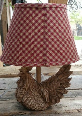 Rooster Chicken Hen Lamp Americana Folk Art Rustic Farm Country Decor