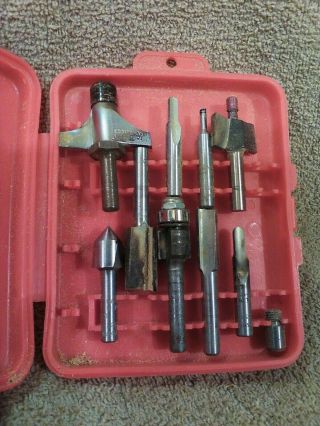 Vintage Sears Craftsman Router Bit Set In Red Case,  25517,  Partial,  Wood