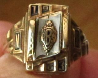 1963 Josten 10k Gold Class Ring Ladies Size 7 Mother Of Pearl 5.  34 Grams