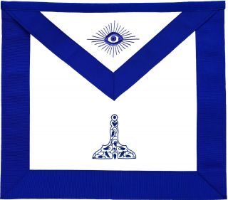 Masonic Blue Lodge Officer Apron Hand Embroidered - Senior Warden (ma - 110 - V)
