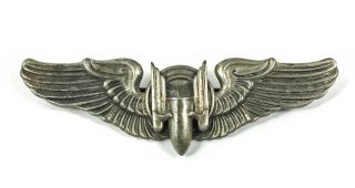 Wwii Us Army Air Corps Aerial Gunner Wings Sterling Raised Meyer 3 " Badge Ww2