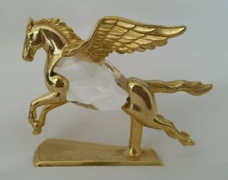 Magical Figurine Manon Gold Pegasus Flying Horse Wings Crystal Body 1984 Small