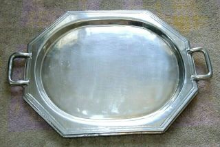 Large Art Deco Silverplate Serving Tray,  Butler 