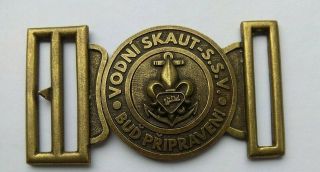 Scout Belt Buckle From Czech Republic - Ssv - Sea Scout - Dark Type