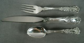 Gorham Sterling Silver Buttercup Pattern Teaspoon Salad Fork & Butter Knife