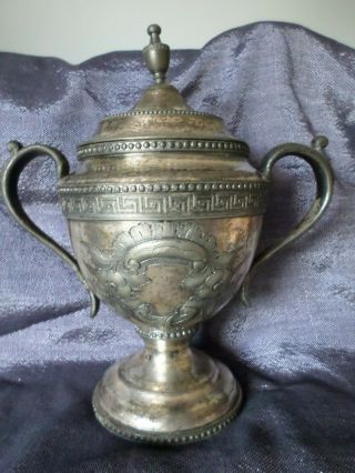 Old Rogers Smith & Co Hartford Ct 1857 - 62 Floral Medallion Trophy Pet Urn Vase