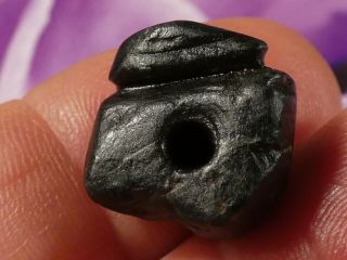 Ancient Peruvian Pre - Columbian Green Stone Rabbit Bead 16.  2 By 15.  8 By 9 Mm