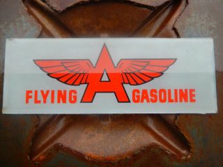 Vtg Flying A Gas Pump Globe Ad Glass Sign Service Station Authentic Oil