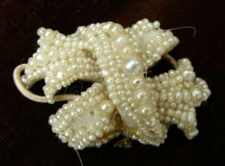 Antique Victorian Natural Seeds Pearls Mop Pendant Part Of Necklace.